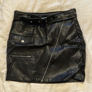 Superdown faux leather moto skirt
